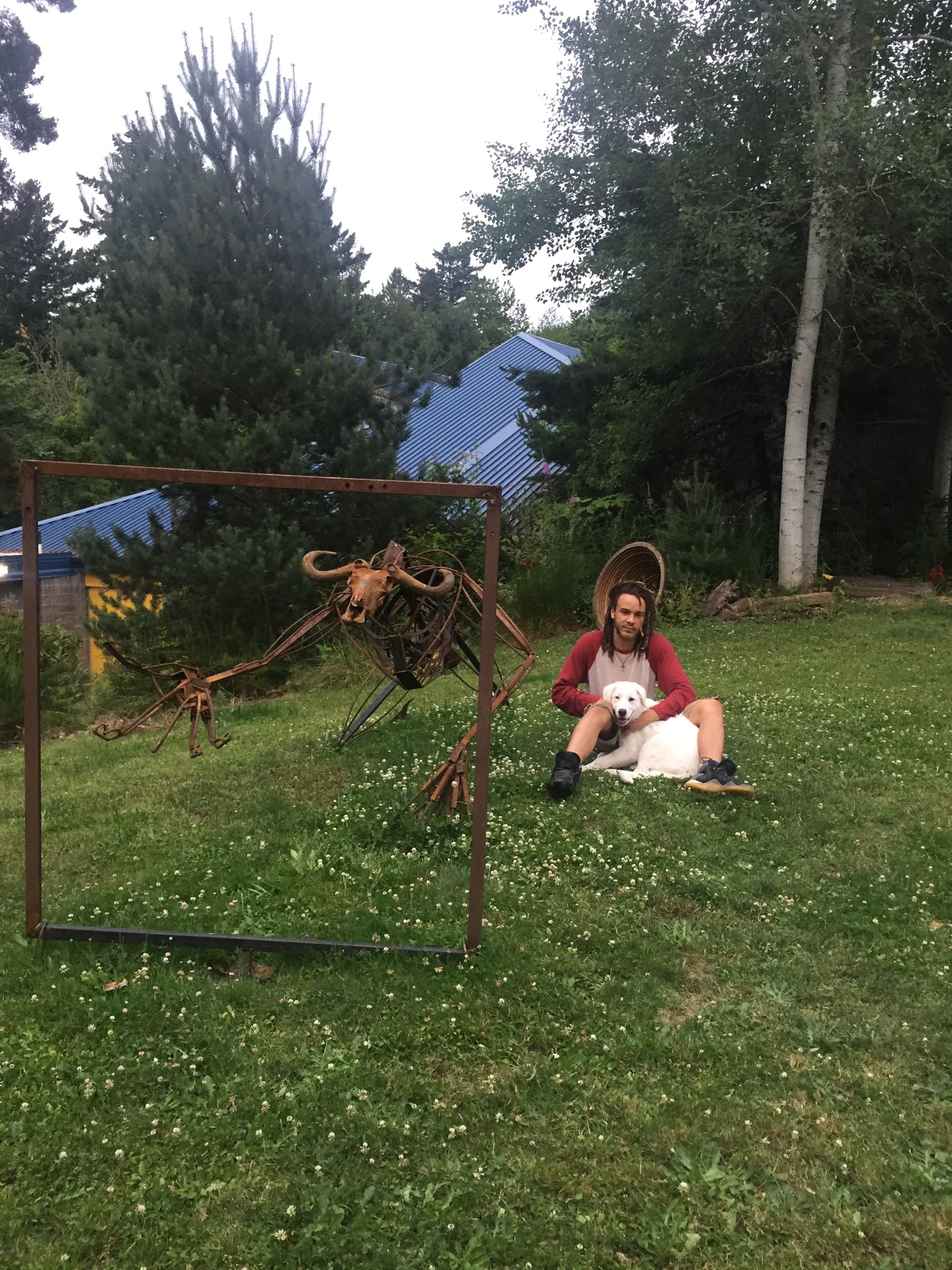 Akim with his dog Broney as a puppy
